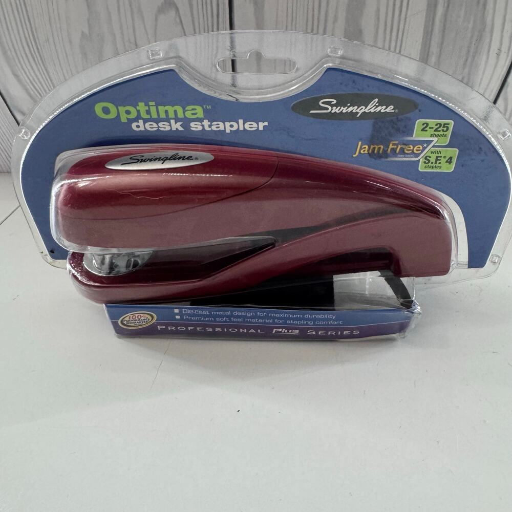 Swingline  Optima Red Desk Stapler Jam Free New 25 sheets